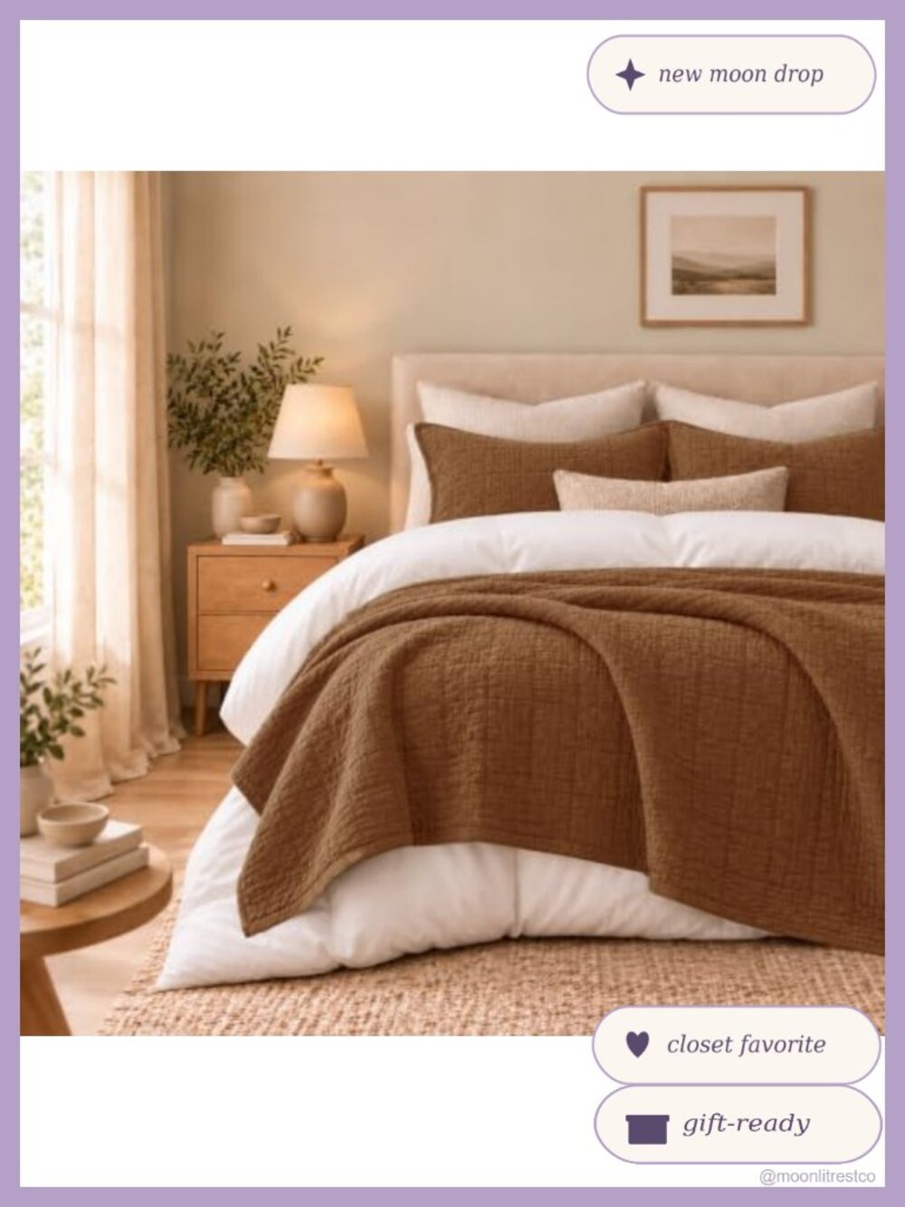 Pre-Washed Cotton King Quilt Set 98x106 Waffle Textured